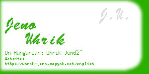 jeno uhrik business card